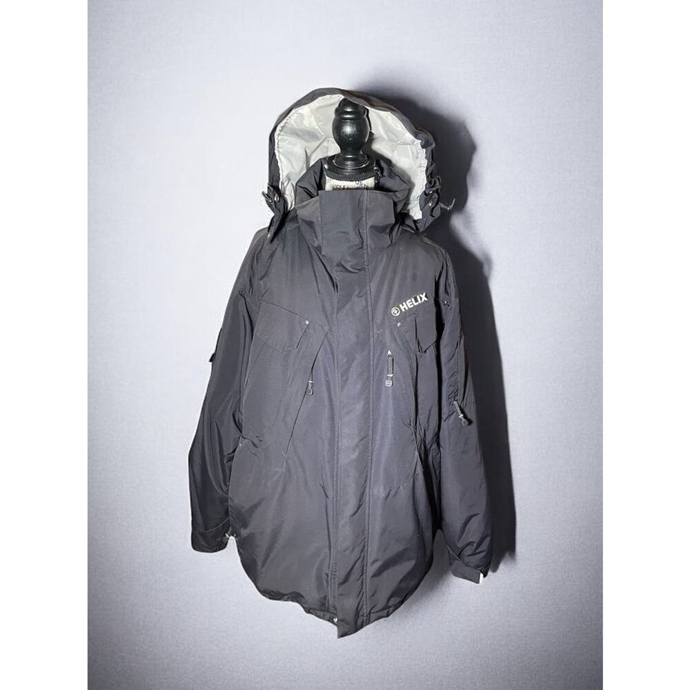 Helix Snowboarding Jacket Mens L Black White Logo